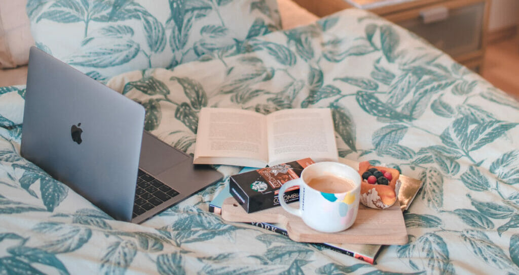 working in bed